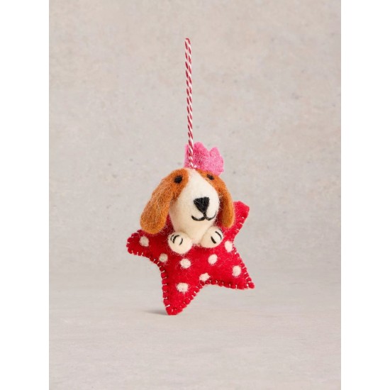 White Stuff Starry Dog Hanging Dec in Red Multi