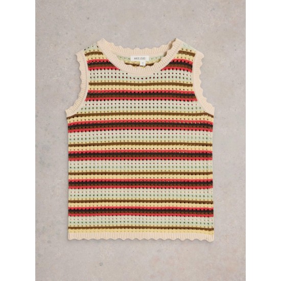 White Stuff Sunny Stripe Tank in Natural Multi