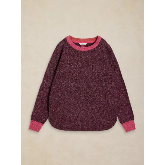 White Stuff Talia Nep Jumper in Plum Multi