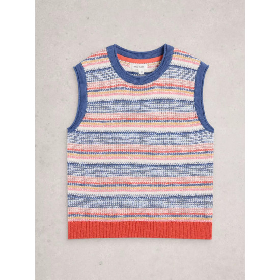 White Stuff Tara Texture Tank in Blue Multi