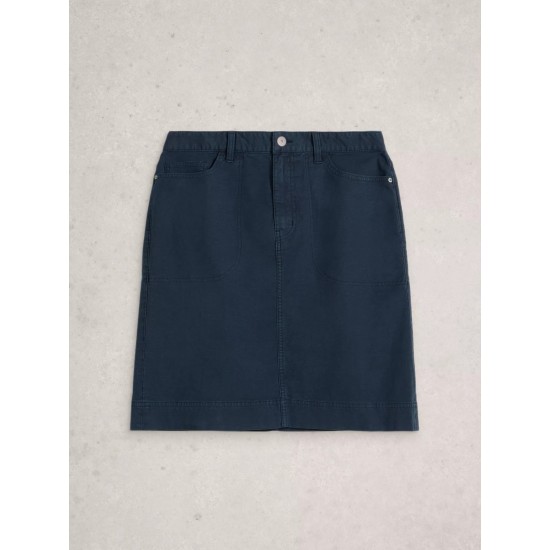 White Stuff Tia Chino Skirt in Dark Navy