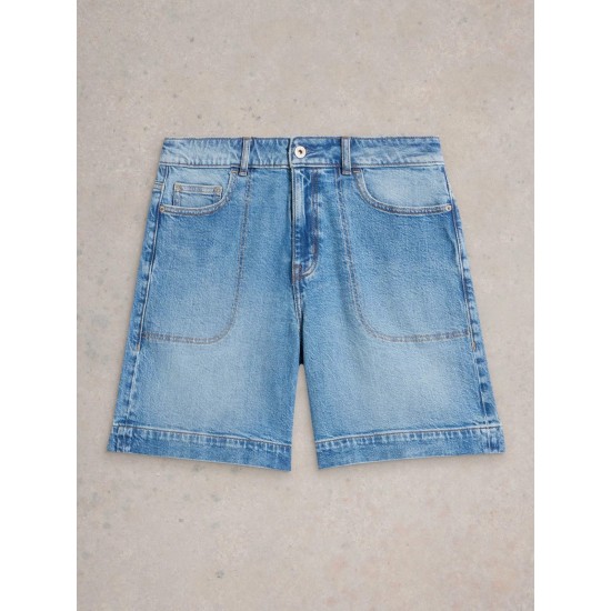 White Stuff Tia Denim Shorts in Mid Denim