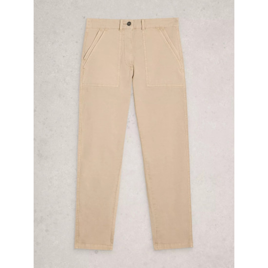 White Stuff Twister Chino Ankle Length Trouser in Light Natural