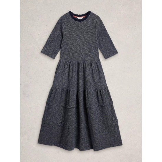 White Stuff Vera Jersey Dress in Navy Multi