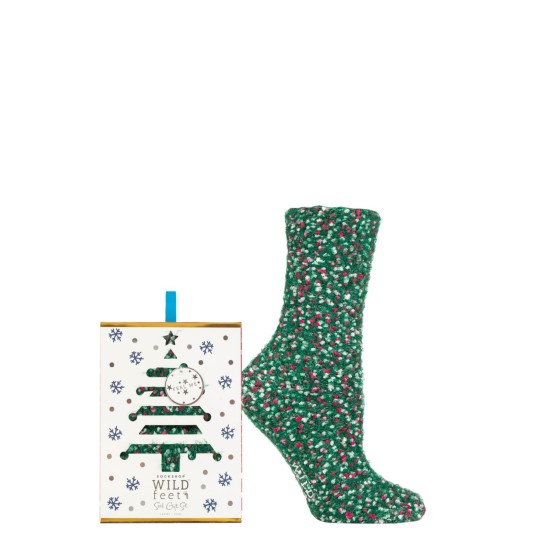 Wild Feet Gift Boxed Popcorn Bed Socks - Green